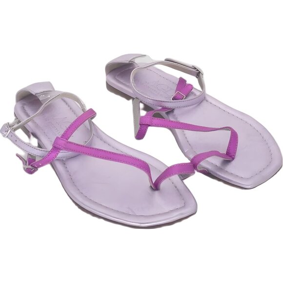 AGL Women's Italian Strap Flat Sandals - Pink EU 37 US 6.5 - Picture 1 of 6